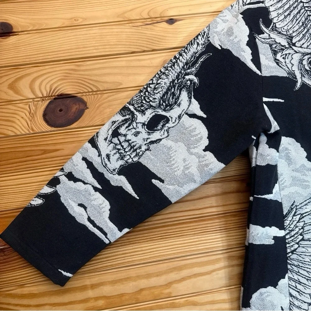 Rebel Vengeance blanket tapestry Jacket Mens medium Skull clouds Streetwear NEW